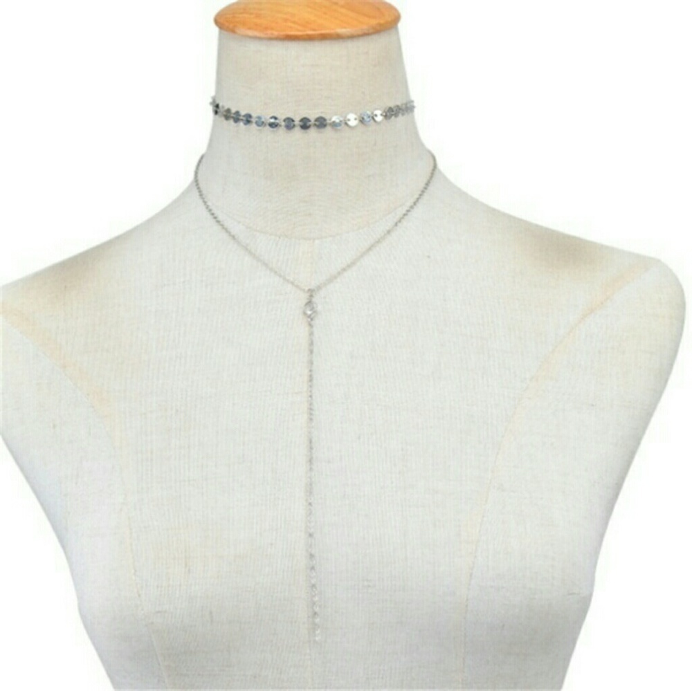 Simple Necklace 2 ChainTassel Necklace